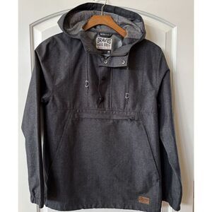 Gray Coat windbreaker Hooded Jacket 1/2 Zip‎ Medium Dravus Men's